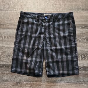 Travis Mathew Black & Grey Checkered Shorts